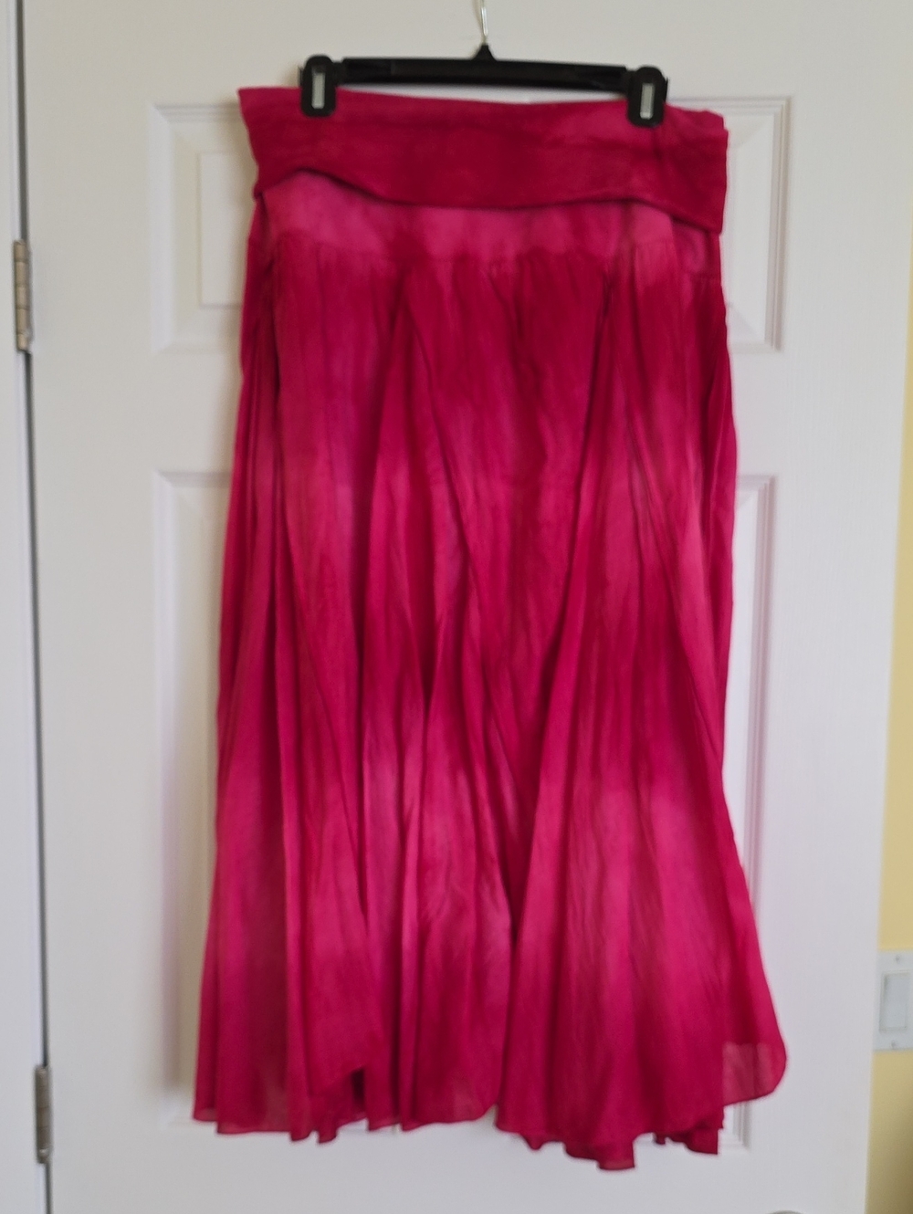 Fuchsia Tie-Dye Maxi Skirt